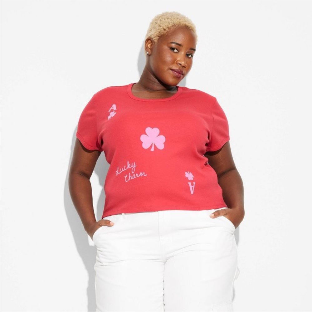 Vinyl Threads Lucky Charm Ace of Clubs Red Short Sleeve Graphic Baby T-Shirt